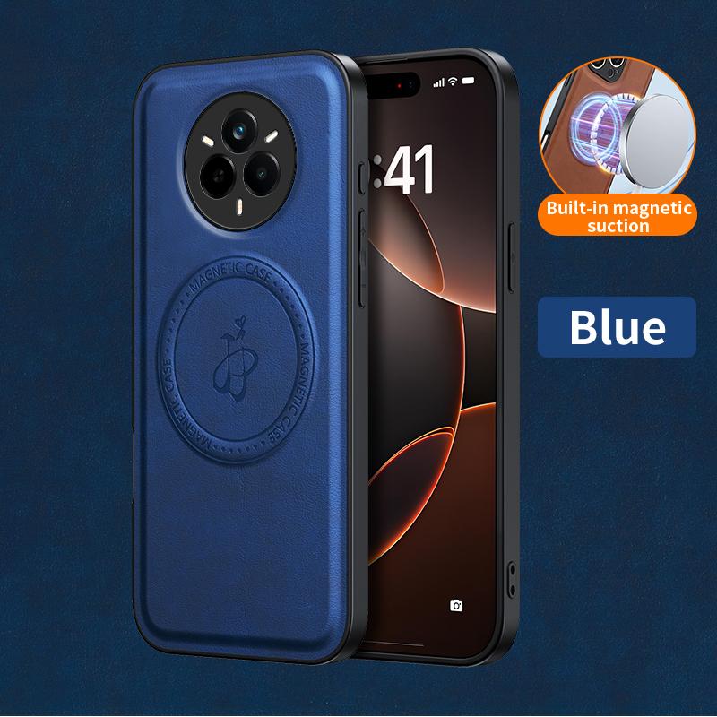 Wireless Charging Magnetic Case for Realme 14 Pro 5G 14 Pro+ Plus Protective Cover PU Leather Hard Back Shell Coque