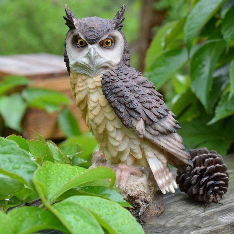 Home Art Craft Niedliche Dekoration Eule Form Harz Desktop Lebensechte Indoor Garten Figurine Ornament Outdoor