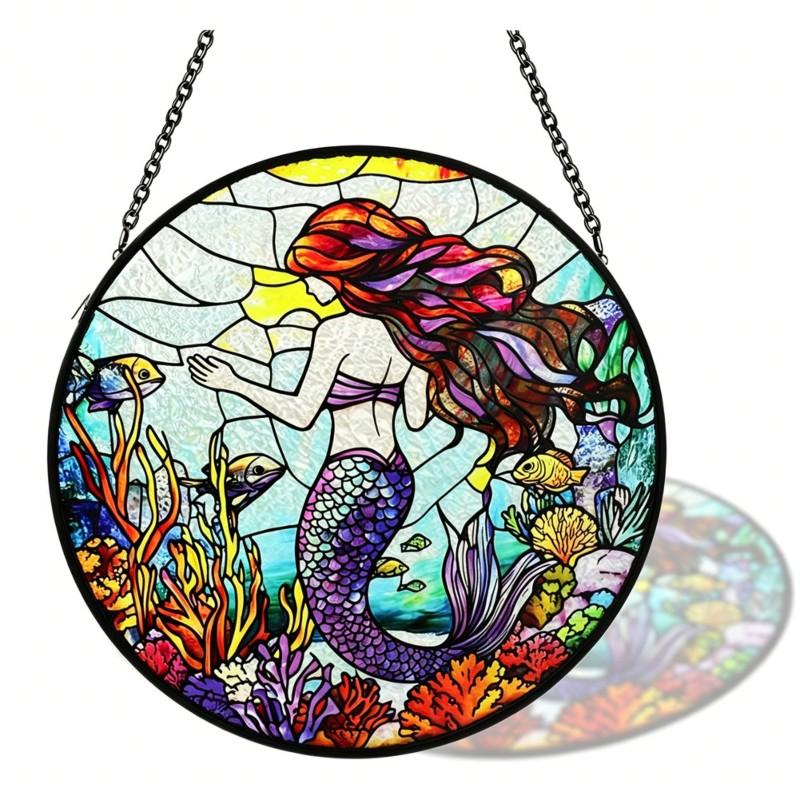 ABKP-Suncatcher (Mermaid Suncatcher) Glass Pendant Decoration
