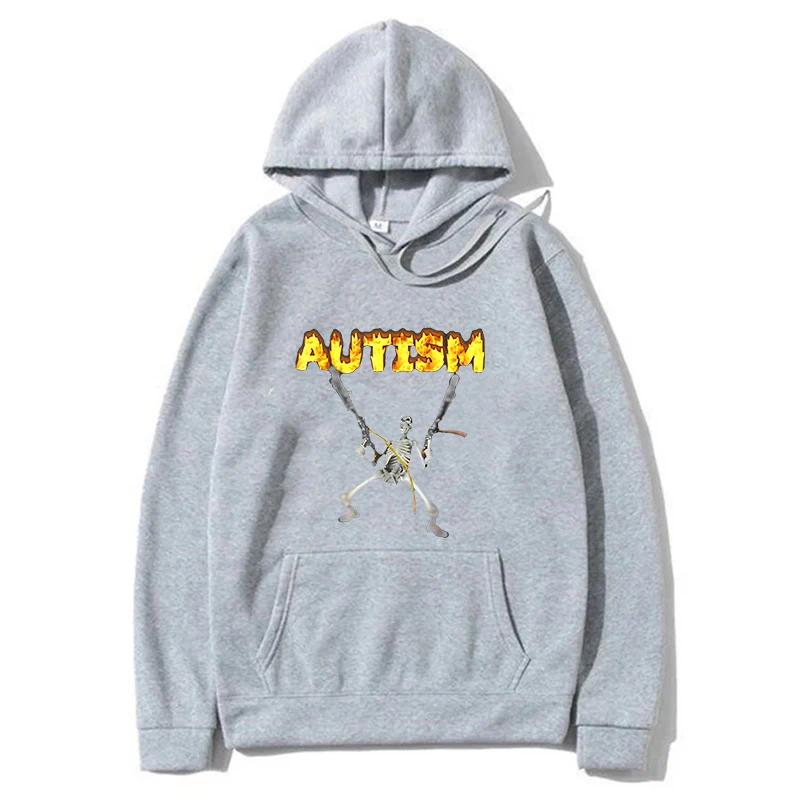 Retro Autismus Skelett Lustig Herren Damen Hoodies Neurodivergent Autismus Bewusstsein Unterstützung Grafik Pullover Lässiges Sweatshirt