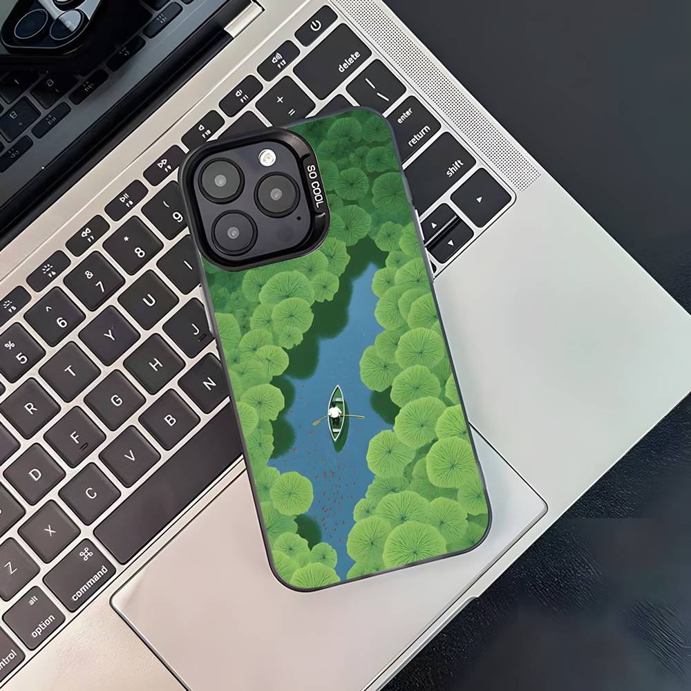 Coque de téléphone Art David Hockney Pour iPhone 17,16,15,14,13,12,11,Pro,XS,Max,Plus,Mini,SE4,E Noir Mat Housse antichoc