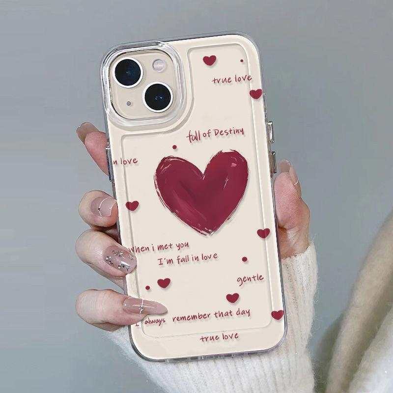 Simple English Love Applies To iPhone17promax Space Phone Case Apple 16 Transparent 15/14 Fine Hole X