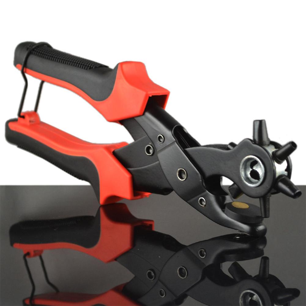 Heavy Duty Strap Leather Hole Punch Hand Plier Belt Punch Revolving DIY Tools