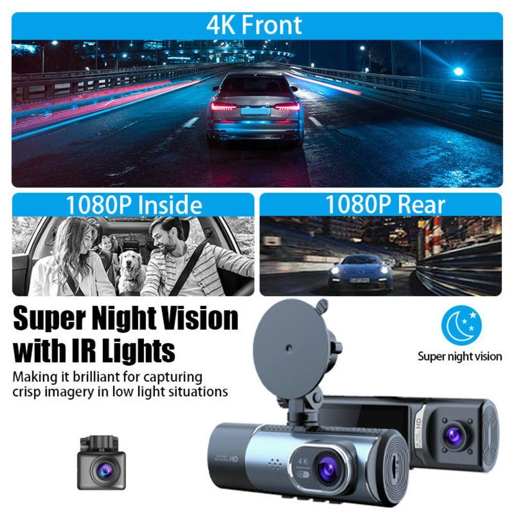 WDR Dynamic Adjustment Dash Cam 4K Ultra HD Car Dash Camera Video Recorder  Car Use