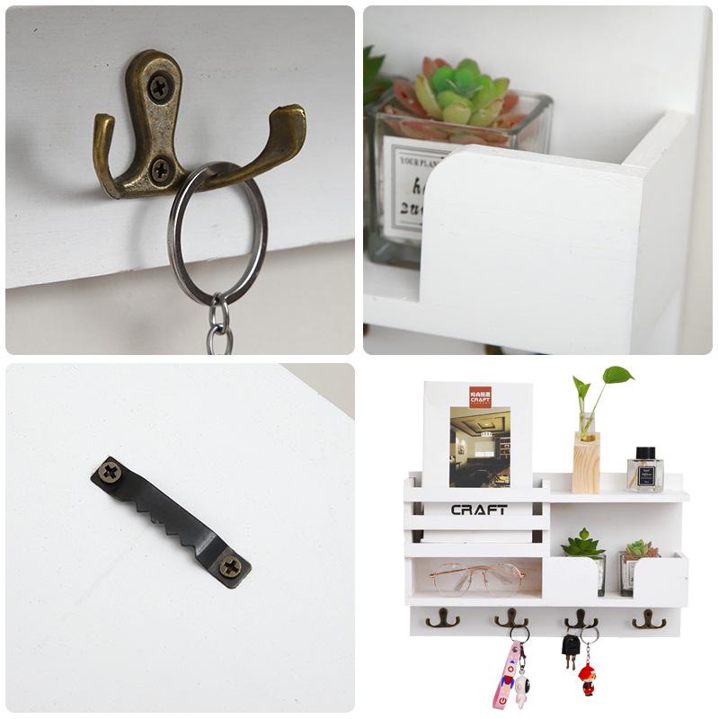 Ξύλινο Ράφι Τοίχου & Κλειδοθήκη: Οργανωτής Εισόδου Επιτοίχιος