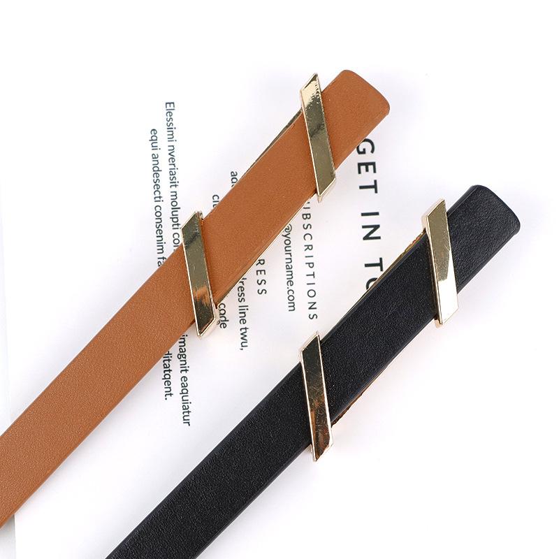 New Women's Skinny Belt - Korean Style, Artsy Leather Belt, Business-grade Top Grain Cowhide Belt