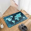 3D Printe Flannel Doormat Bath World Map Anti-Slip Water Absorption Floor Mat
