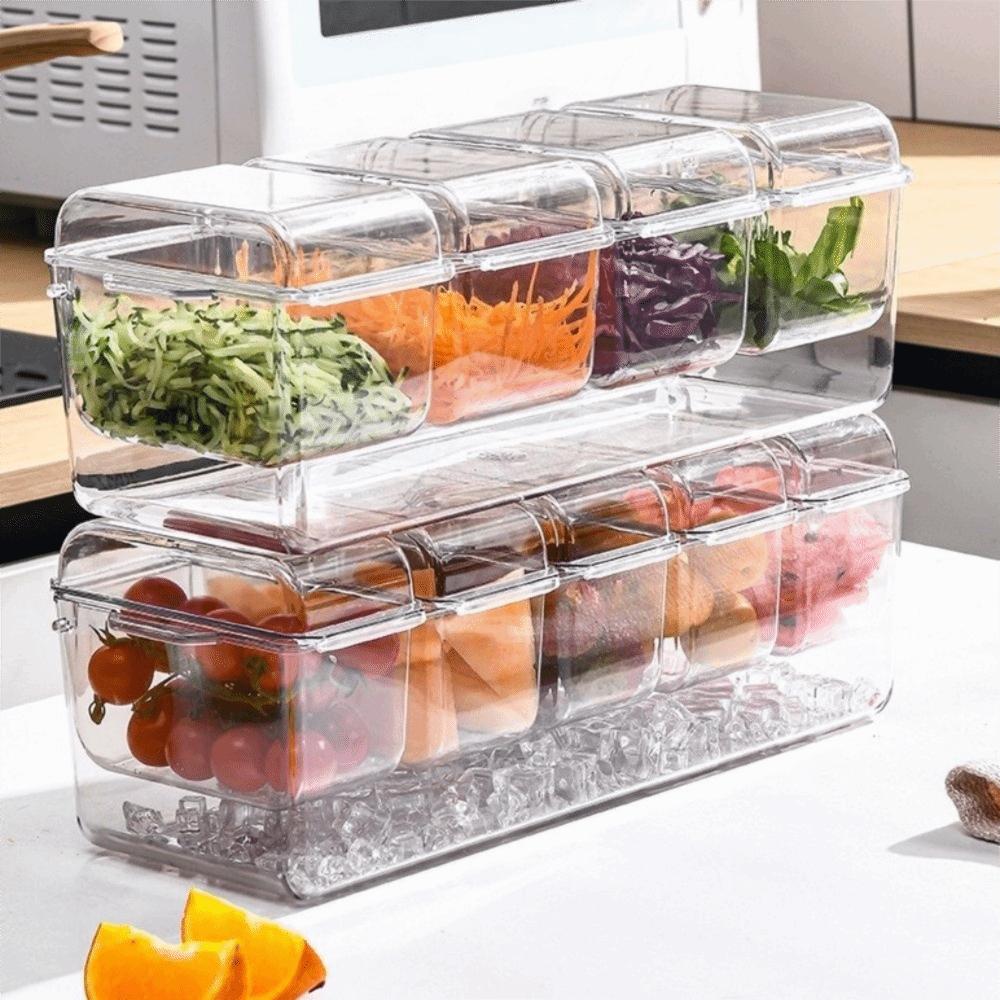 Transparent Fruit Snack Container Detachable Condiment Box Multifunction Seasoning Case  Party