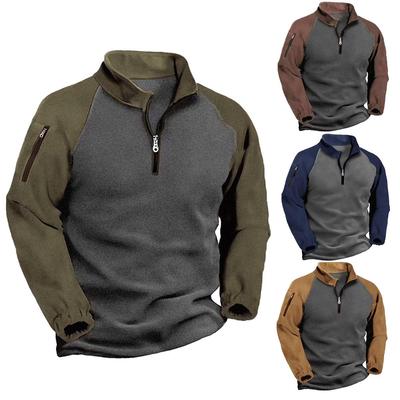 Herren Europäisch-Amerikanische Taktische Fleecejacke - Warmes Polarfleece, Einfarbig, Stehkragen für Herbst/Winter.