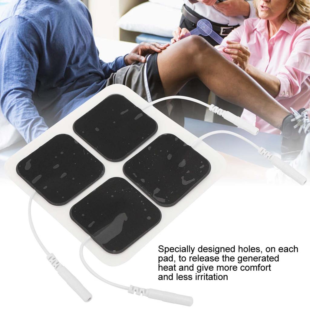 20Pcs 4x4cm 2.0 Holes Electrode Pad Physical Therapy Electrode Patches Nonwovens Silicone Contact