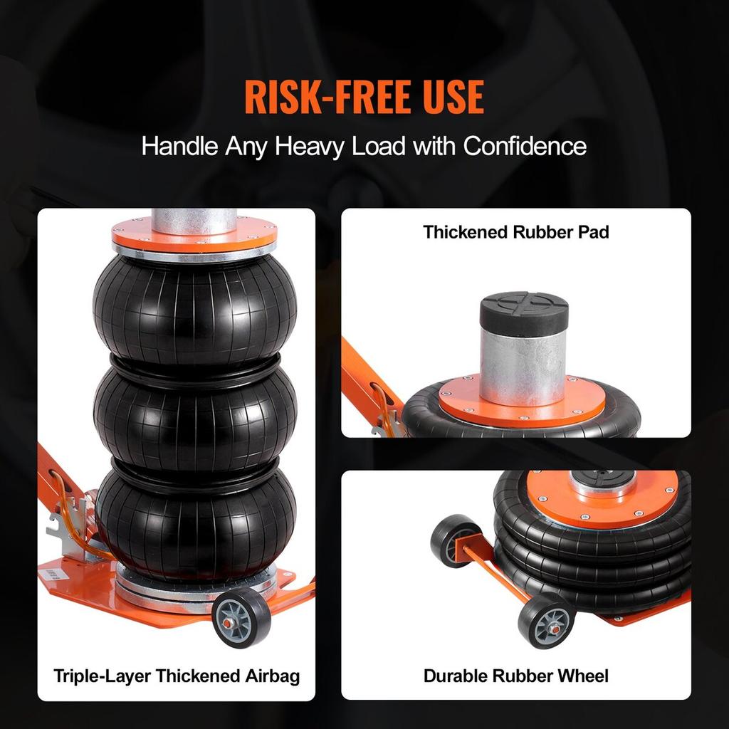 Air Jack 3 Ton/6600 lbs Pneumatic Jack with Heightened Column for Sedan