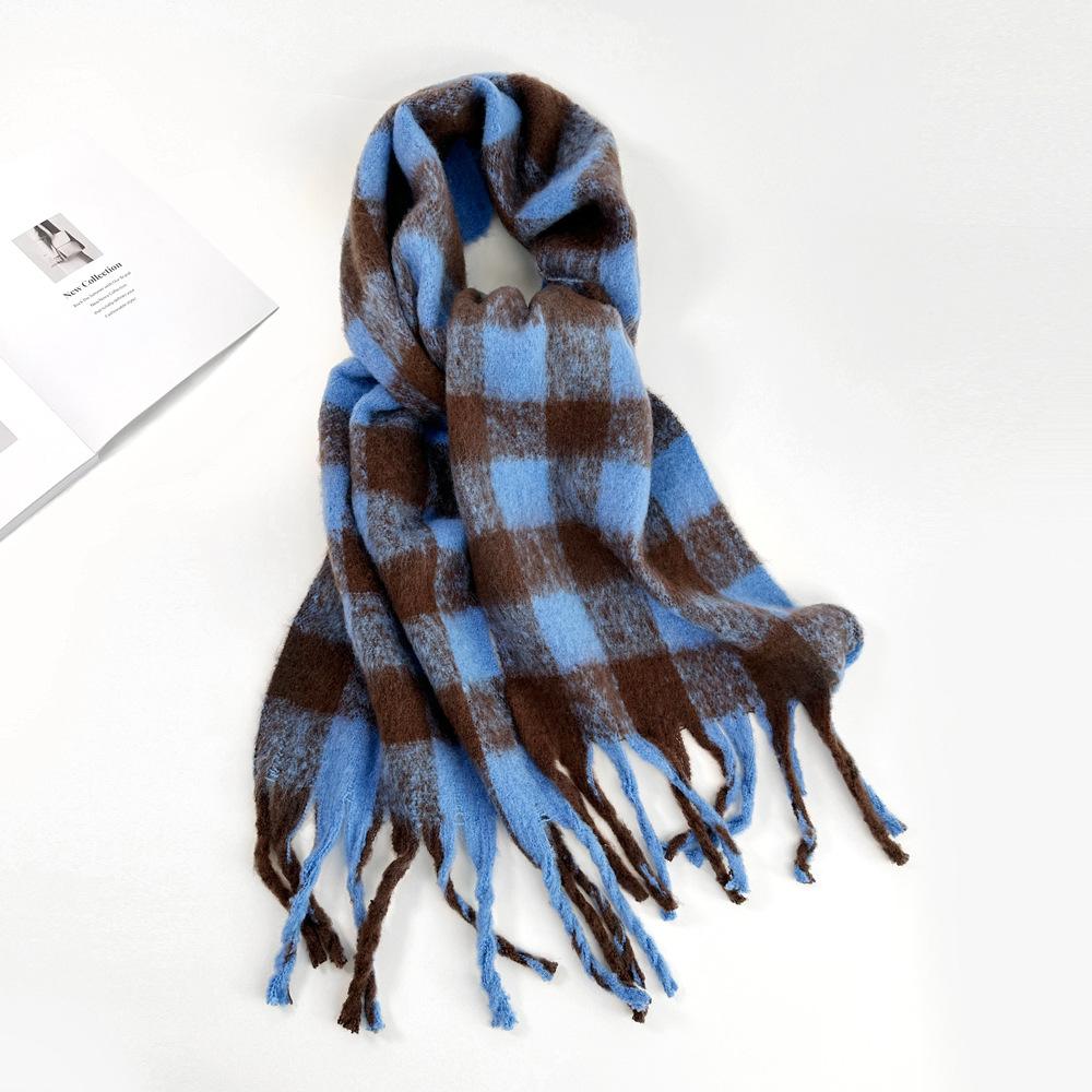 Solid color mohair scarf vacuum packaging warm scarf women's shawl