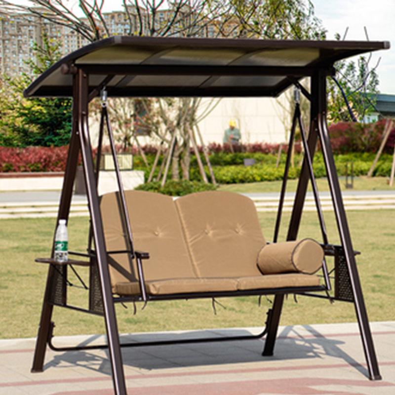 In-Stock Outdoor Hanging Swing Chair: Waterproof Wrought Iron Reclining Rocker for Balcony, Courtyard, or Garden
