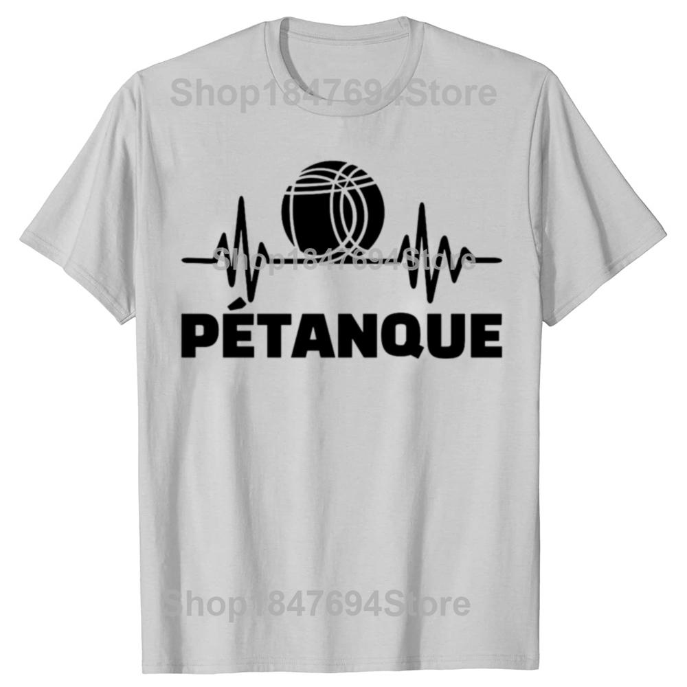 Lustiges Petanque Boule Grafik 100% Baumwoll T-Shirts Herren Damenmode Lässiges T-Shirt Locker Übergroß Streetwear T-Shirt