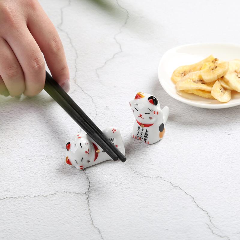 5/6 Τεμ. Ιαπωνική Κεραμική Γάτα της Τύχης Θήκη Στήριξης για Ξυλάκια Φαγητού Μαξιλαράκι για Ξυλάκια Φαγητού Θήκη Στήριξης Ξυλάκια Φαγητού Εστιατορίου Θήκη για Στυλό Διακόσμηση Τραπεζιού
