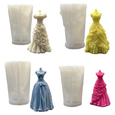 Wedding Dress Candle Molds Ornament Molds Princess Dress Silicone Mould Plasters Molds Casting Molds Epoxy Resin Molds