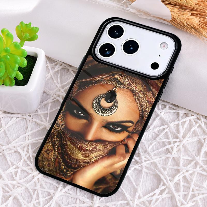 Islamic Hijab Gril Eye Queen Phone Case for iPhone 17 Air 16 15 11 12 14 13 Pro Max Shockproof Cover