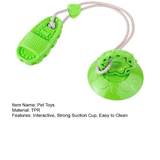 Dog Suction Cup Teething Toy with Treat Dispenser TPR Chew Ball for Small Medium