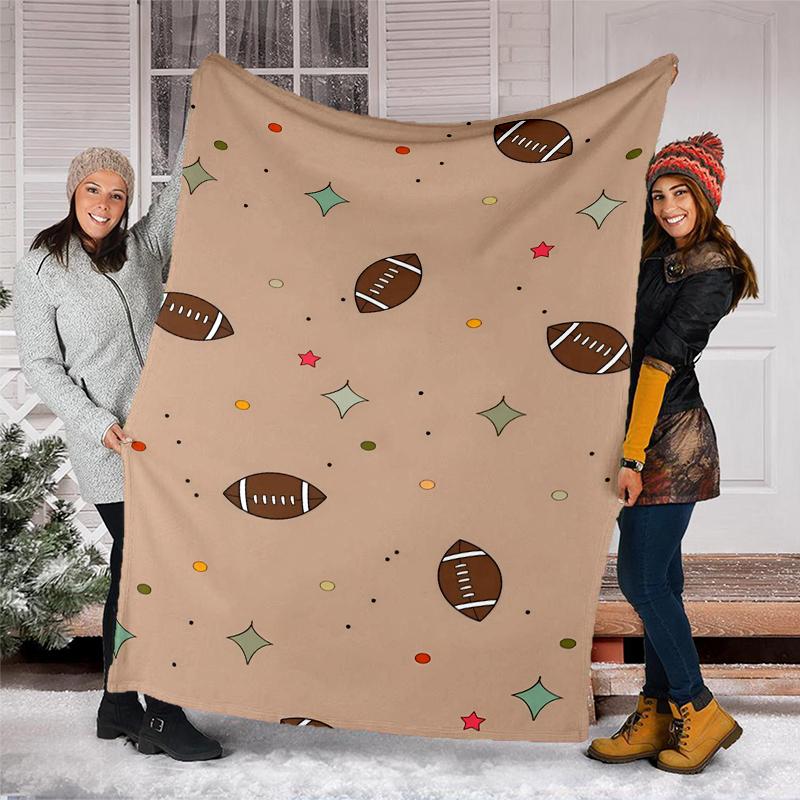 American Football Theme Printed Blanket - Perfect for Couch, Bed, Travel & Outdoor Use | Machine Washable, Cozy & Durable.