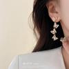 Personalized design zircon butterfly fringed earrings fashion niche stud earrings temperament earrings