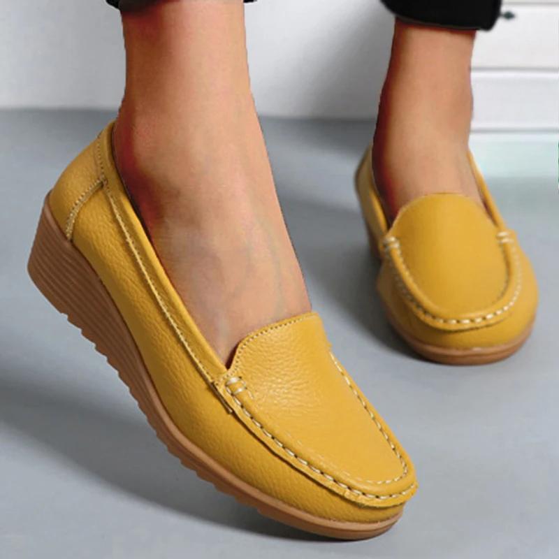 Prawdziwe skórzane modne koturny damskie płaskie buty retro damskie wsuwane mokasyny damskie wygodne tenisowe damskie duże rozmiary