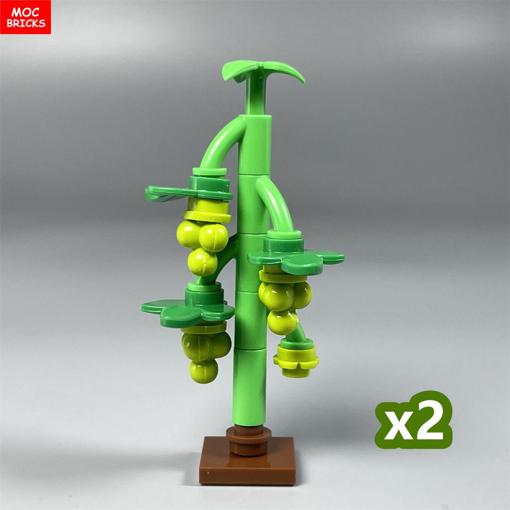 MOC Bricks Pepper Vegetable Field Jungle Lake Garden Farm Scene Plants Farmland House Decoration Building Blocks Kids Toys