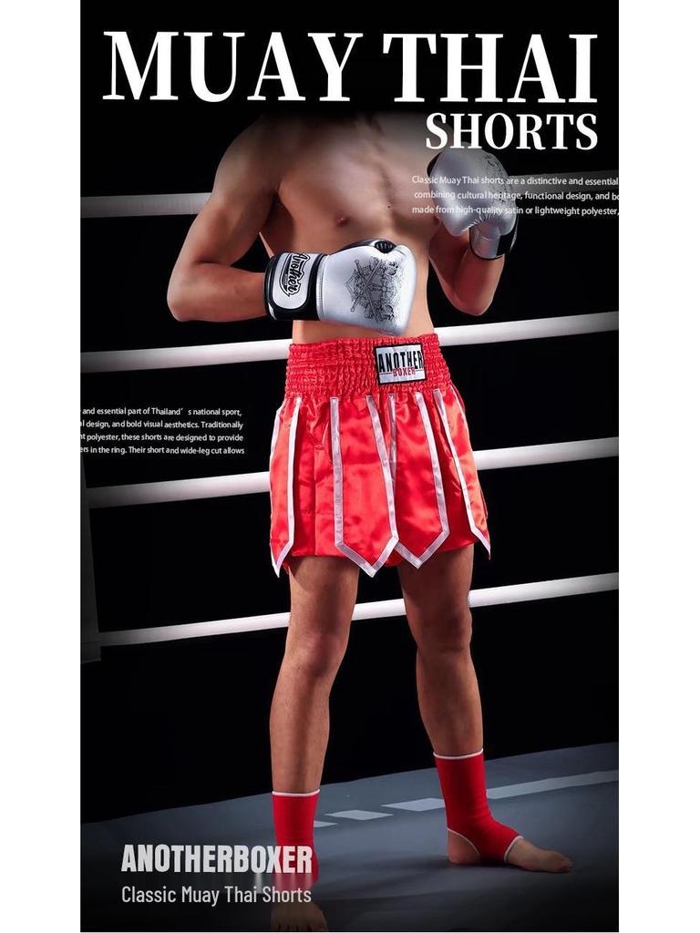 Boxing Ribbon Style Muay Thai Kickboxing Competition Shorts
