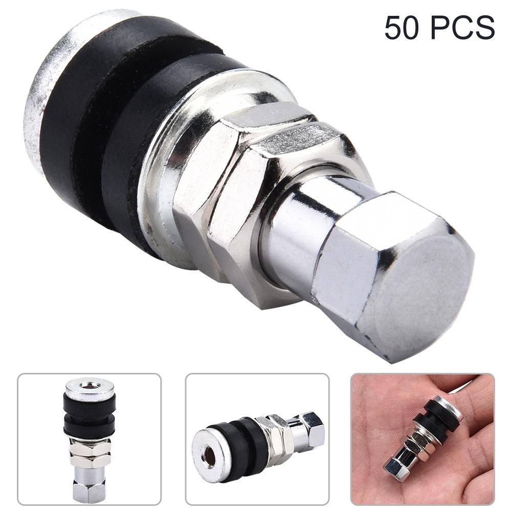 50pcs Universal Motorcycle Bicycle Auto Tubeless Vacuum Tire Valve Nozzle