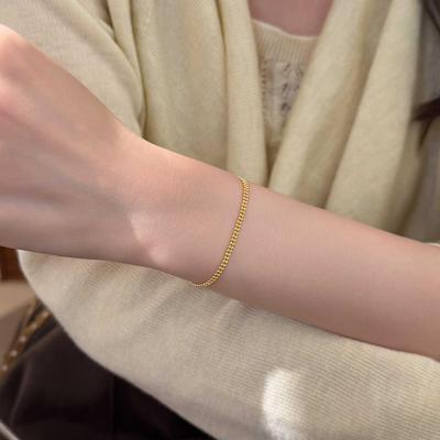 18k Gold-Plated S925 Silver Minimalist Double-Layer Bead Bracelet