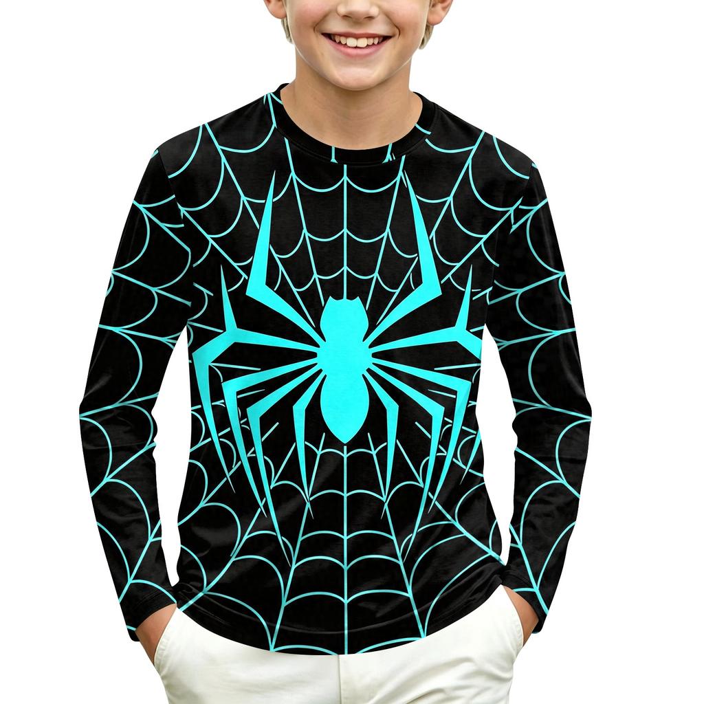 Kids Long Sleeve Neck T-Shirt Graphic Print Casual Everyday Top