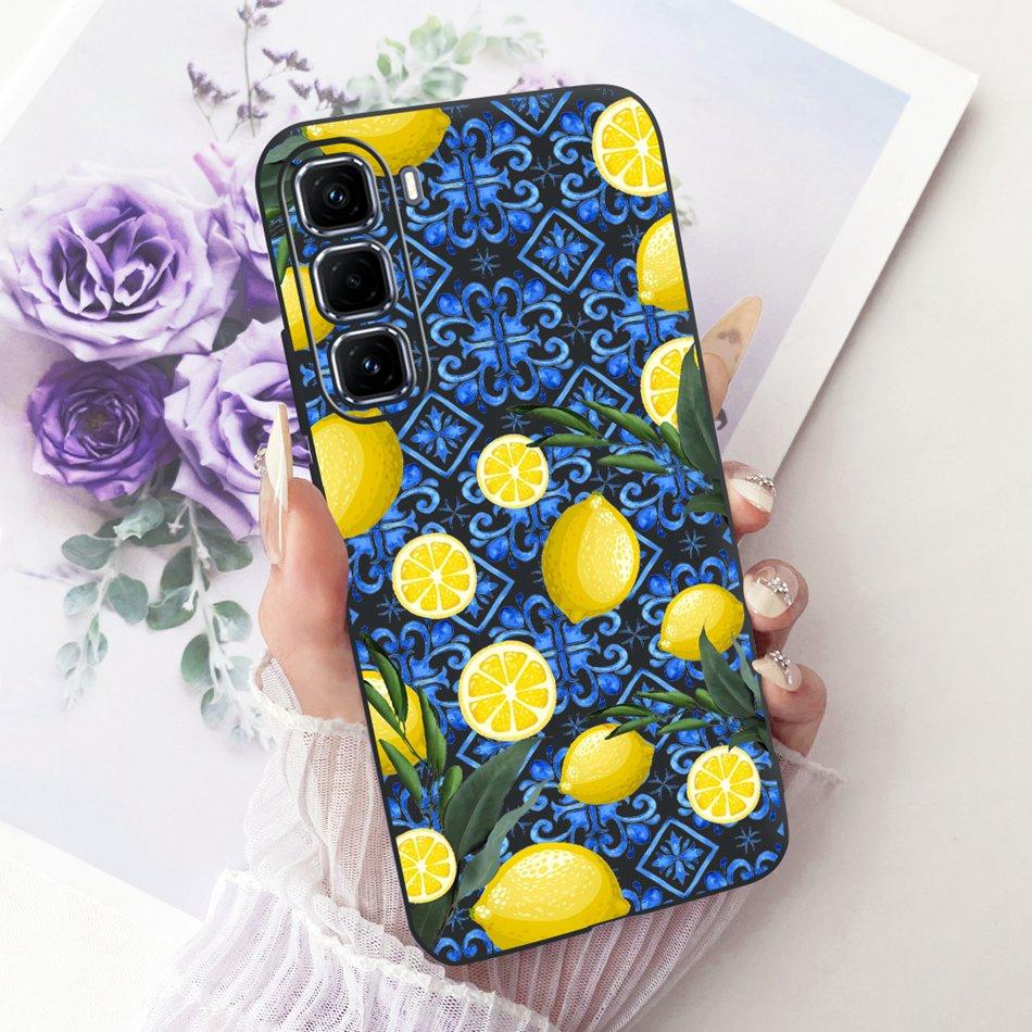 For Infinix Hot 50 Pro+ 50Pro 4G Cute Flower Butterfly Cat Case For Infinix Hot50 Pro Plus 4G Black Silicone Soft Phone Cases