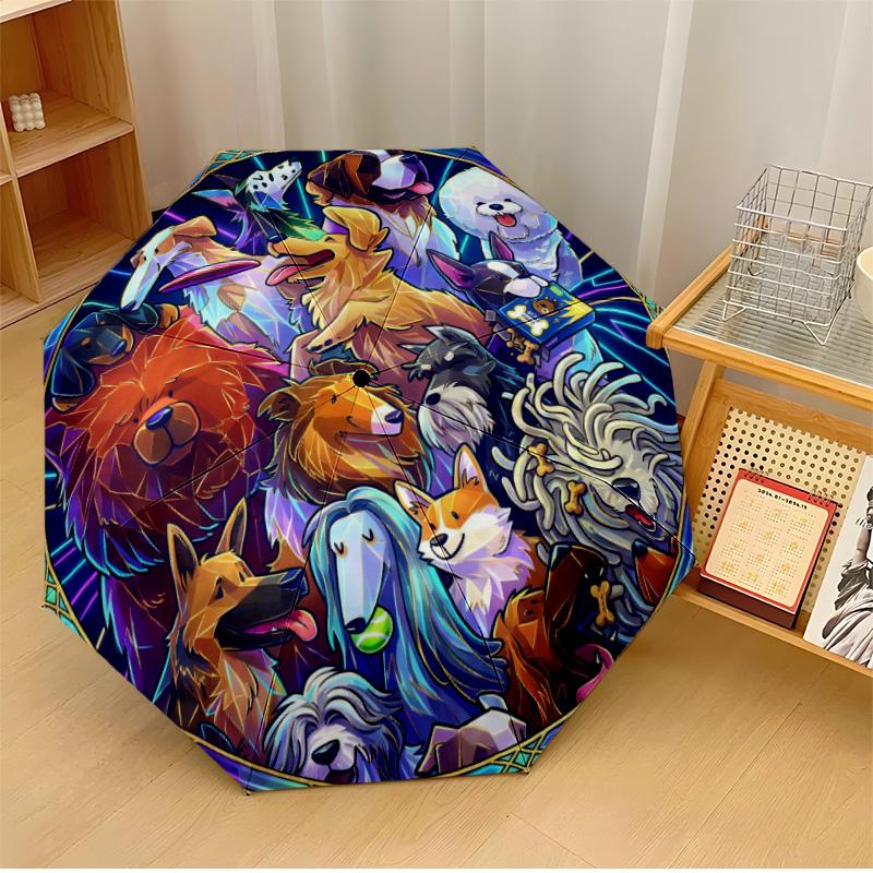 

Dachshunds in Playful Design Printed umbrella windproof folding umbrella portable sun and rain umbrella suitable for gifting