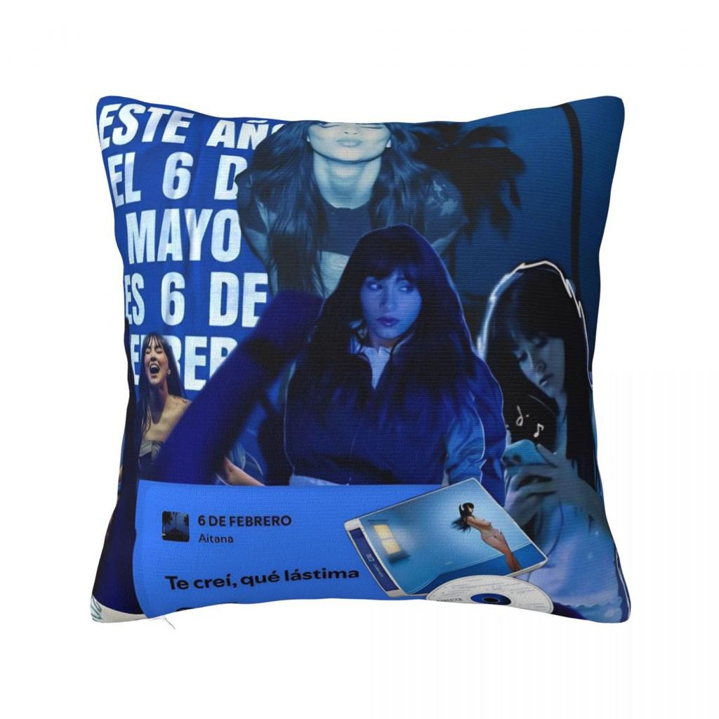 Singer Aitana Cuarto Azul Tour Pillow Covers Polyester Car Cushion Cover Creative Decorative Pillow Cover 45*45