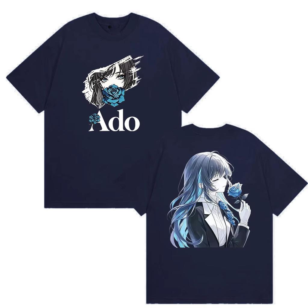 Summer Hot Sale 2026 Singer Ado Double Sided Print T-Shirt Men Women Gothic Cotton Oversized T-shirts Harajuku Hip Hop Punk T-shirt