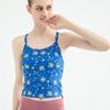Korean-Style Split Sports Quick-Drying Floral Yoga Vest
