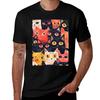 2026 new style mens summer shortsleeved highquality retro artistic style cute cat pattern loose trendy retro Tshirt