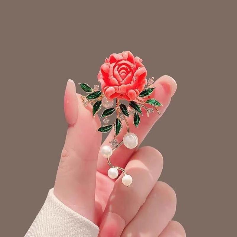 New Alloy Brooch High-end Niche Women's Peony High-end Pin Coat Suit High-end Versatile Brooch