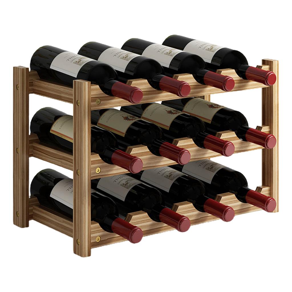 2/3/4 Tiers Wooden Wine Racks Home Bar Party Display Glass Holder Shelf Decoration Red Wine Storage Rack Stand Organizer