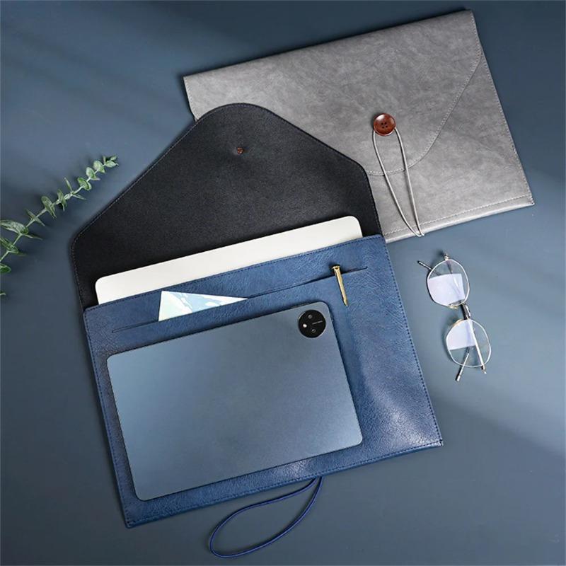 1Pc File Storage Bag Made of PU Leather, with Buckle, Important Private A4 Letter Size File Manager, File Storage Book, Laptop Sleeve