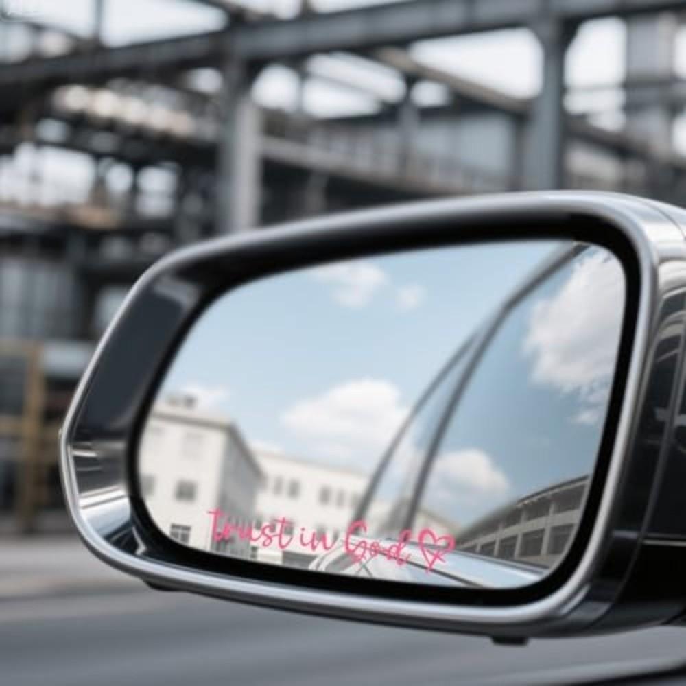 3pcs Hearts Design Car Decals Bible Verse Rear View Mirror Decals Driving Stickers for Women Driver