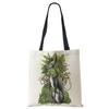 Painting Abstract Canvas Shoulder Bag Women Print Harajuku Casual Shopping Tote Bag Reusable Large Capacity Folding Handbag CLE