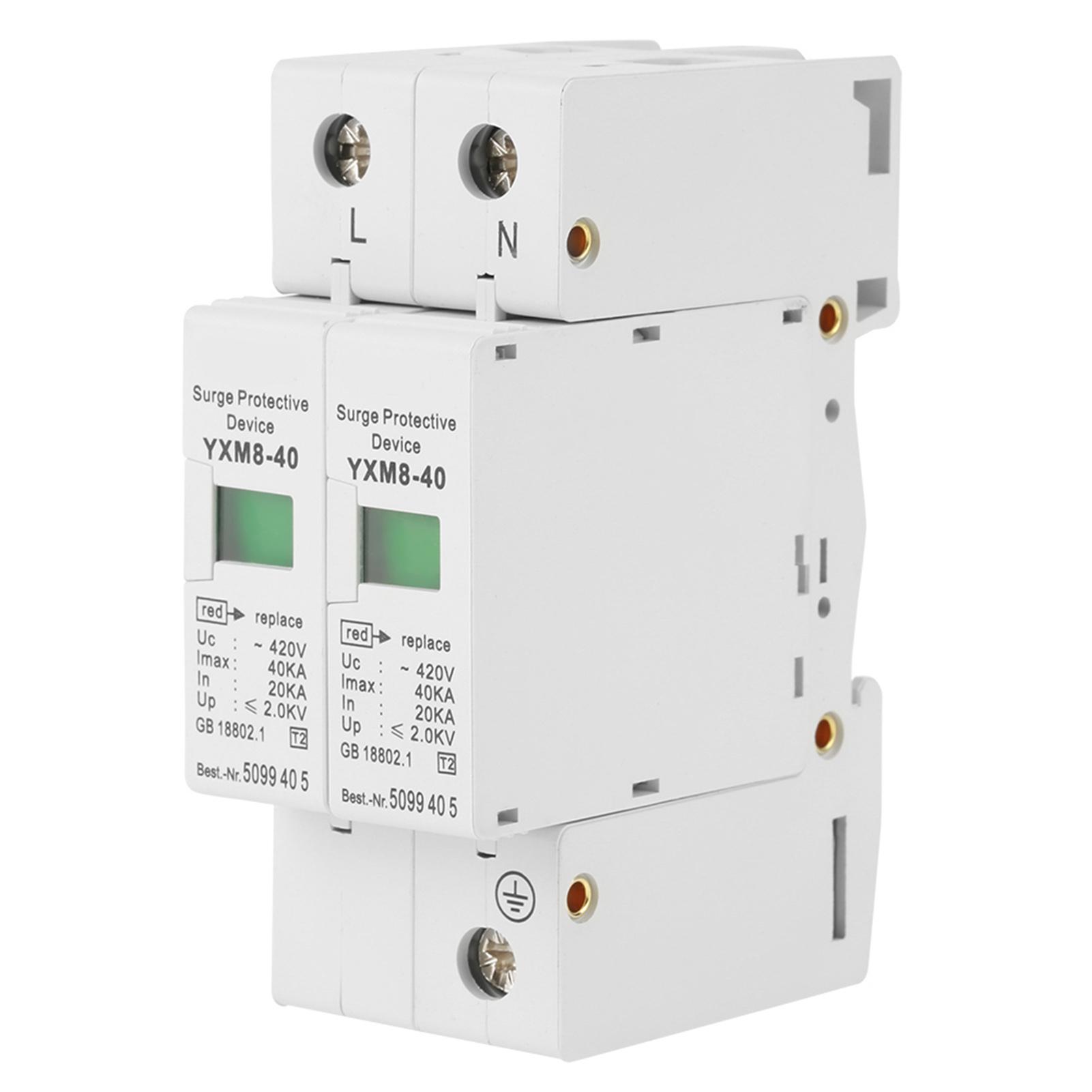

1 Pcs AC420V 2P 40KA House Surge Protective Low Voltage Arrester Device