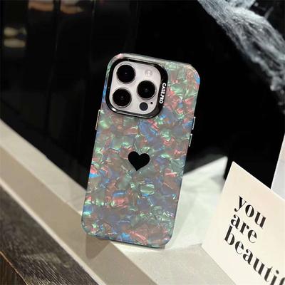Luksusowa moda wzór muszli miłość serce etui na telefon iPhone 15 14 13 12 11 Pro Max X XS XR XS Max odporna na wstrząsy okładka
