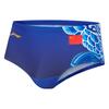 Li Ning Swimming Series Pattern Printed Triangle Swim Trunks Men Swimwear Bright-Blue ASST011-2