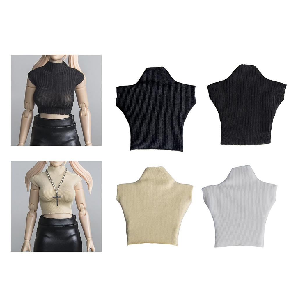 1:12 Action Figure Clothes, Women Vest Tank Top, Fabric, Mini Doll Costume Accessories, Miniature Clothing for 6 inch Female