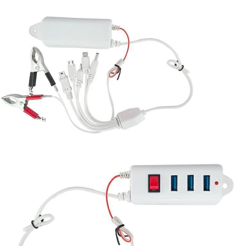 12V-24V 3 USB Clip Charger with Multi Port & Switches Universal Battery Mobile Phone Charger Built in Intelligent Chip