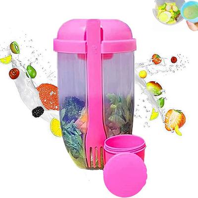 Gobelet à salade portable avec fourchette, récipient pour salade fraîche, bouteille, légumes, fruits, petit-déjeuner, déjeuner, à emporter pour le travail, les voyages, les pique-niques
