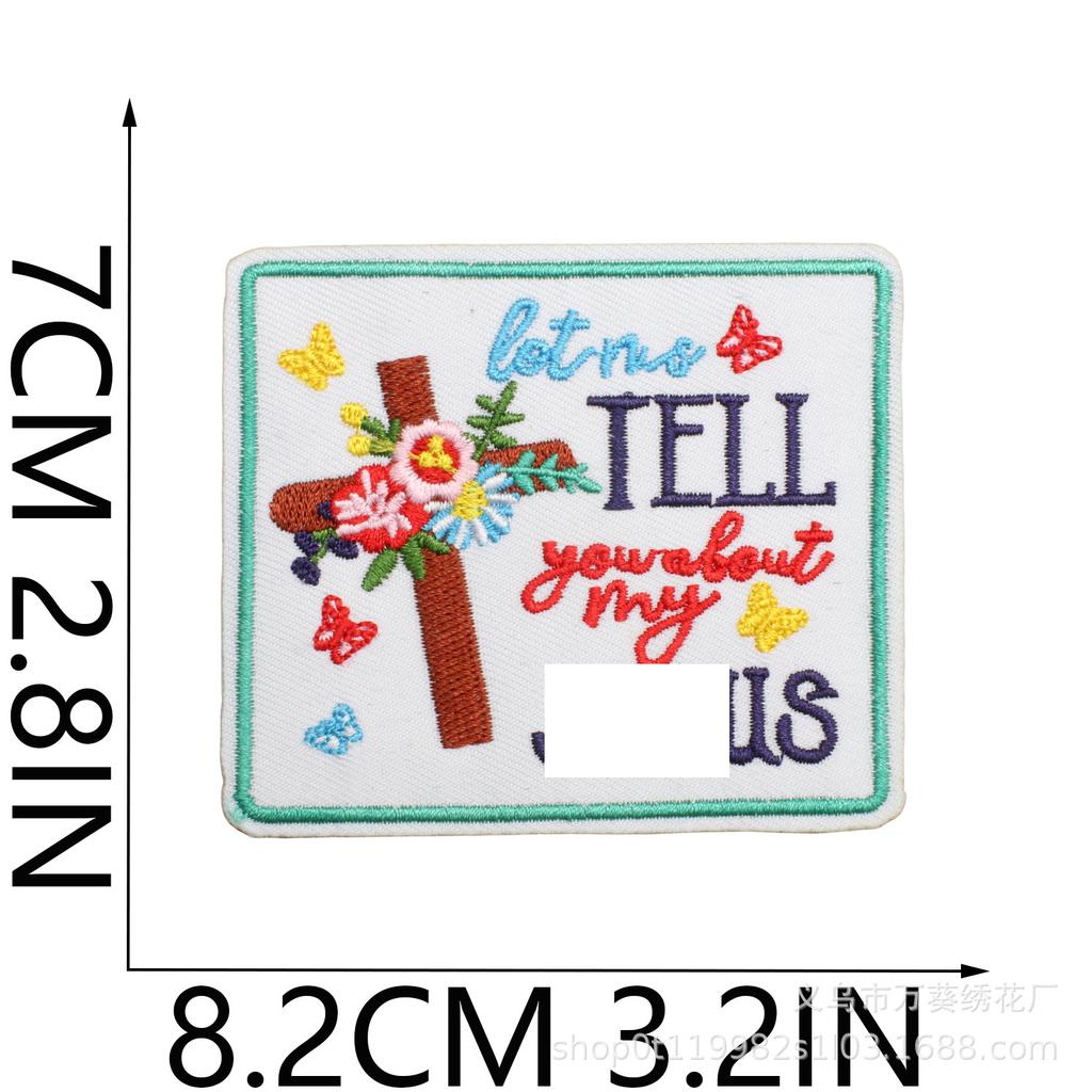 Believe In Light Positive Energy Embroidery Cloth Sticker Bag Decoration Jesu Patch Sticker Faith English Alphabet Embroidery Seal Ironing