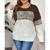Women CrewNeck Vintage Knit Sweater Graphic Print Patchwork Long Sleeve Chunky Loose Casual Sweater Comfortable Fashion Commute Plus Pullover Sweater