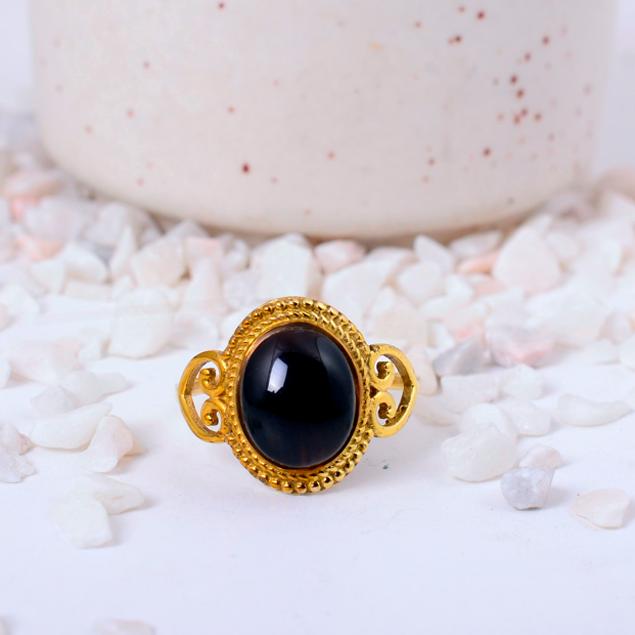 

Латунна каблучка-спінер, широка каблучка для неспокою, прикраса для медитації в стилі бохо з мішаного металу, подарунок для зняття стресу з місячним каменем у цяточку та пір ям, унісекс каблучка на великий палець 4 золотий